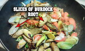 slices of Burdock root
