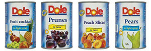 Prepper stockpile Dole-Canned