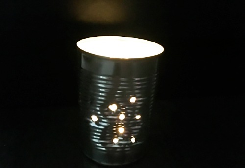 candle holder tin can