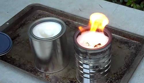 petroleum jelly coffee can fire