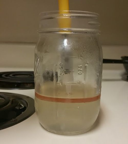 tea tree oil separated in jar