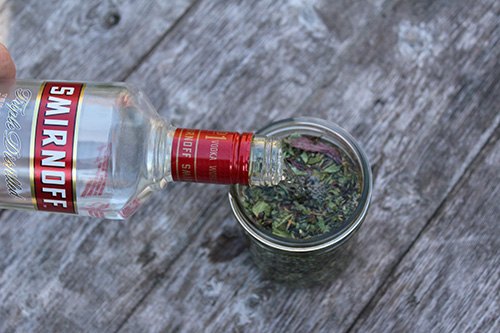 Adding Vodka to Dried Herbs