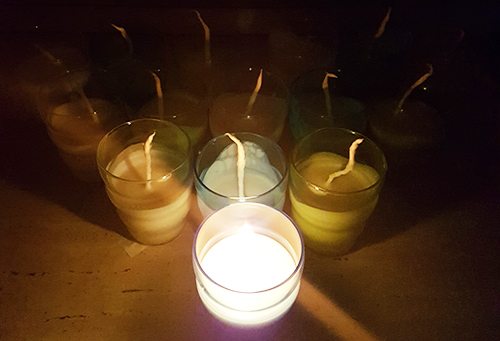 burning soy wax candles