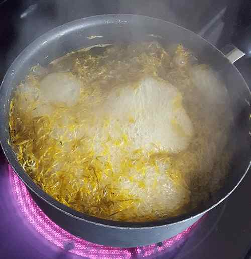 boiling dandelions