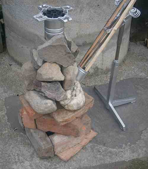 long burner rocket stove finished product