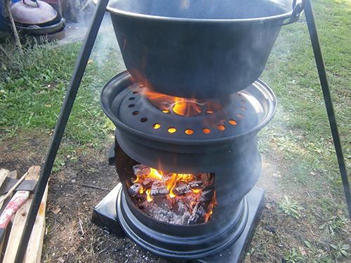 How to Make Your Own Wood Stove from Two Tire Rims 2