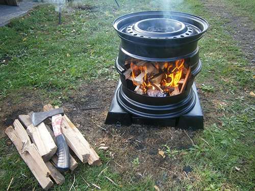 How to Make Your Own Wood Stove from Two Tire Rims 4