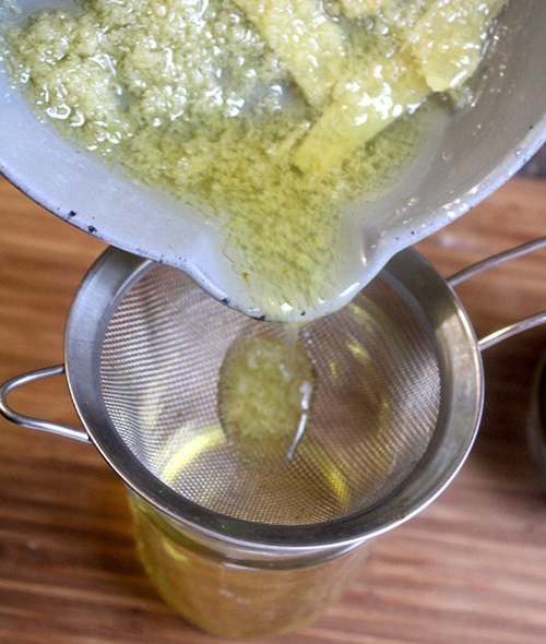 Straining Ginger Oil