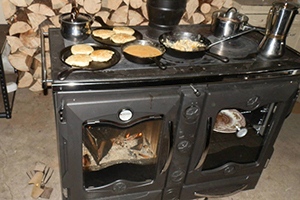 Wood stove cooking