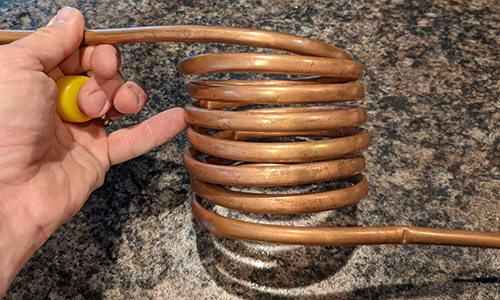 Wind the copper tubing into a coil
