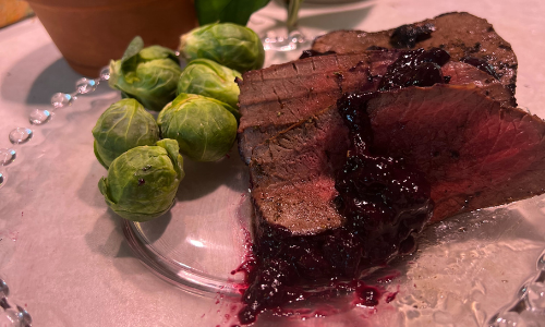 Wojabi sauce on meat