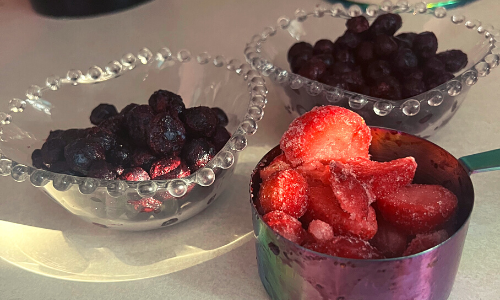 Mix of berries to be turned into Wojabi sauce