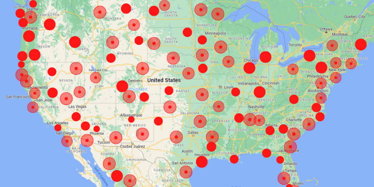 US Nuclear Target Map