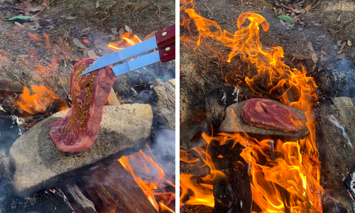 How To Cook Steak On A Stone In The Wilderness