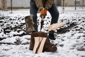 cutting wood