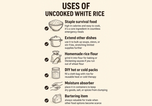 Uses of uncooked white rice