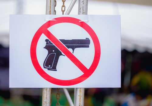 Poster with a Guns Not Allowed Sign