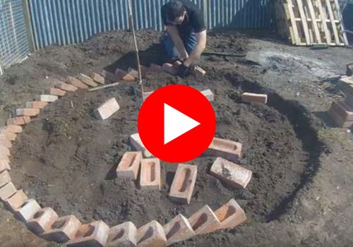 Man building a modular garden 