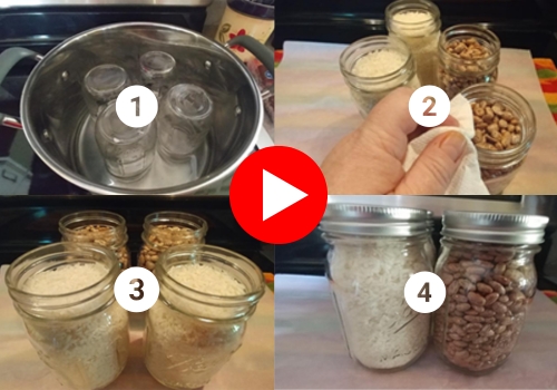 Pictures showing how to can beans in a healthy way