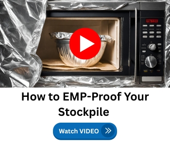 Microwave wrapped in tin foil with food container inside