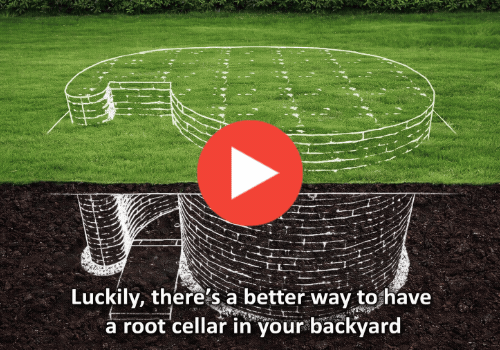 GIF banner presenting a project for building a root cellar right in your own backyard
