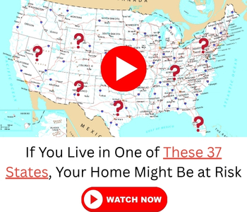Banner with a US map saying If you live in one of these 37 states, your home might be at risk