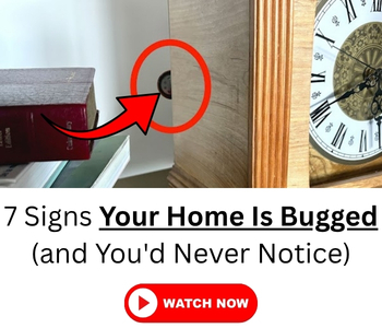 A banner with the message 7 signs your home is bugged and you'd never notice and a picture showing a hidden microphone