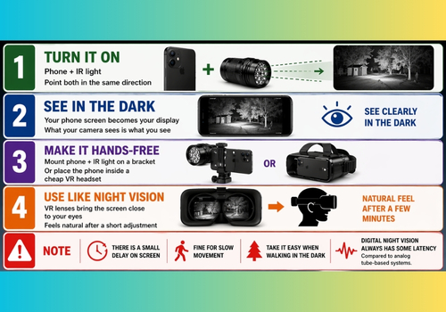 Infrared infographic with step-by-step instructions