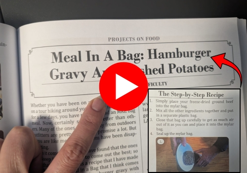 Chapter from the book No Grid Survival about how to make a meal in a bag, play video button
